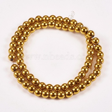Electroplate Non-magnetic Synthetic Hematite Beads Strands(G-J169A-6mm-04)-2
