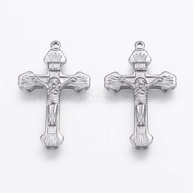 Stainless Steel Color Cross Stainless Steel+Other Material Pendants