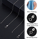 Anti-Tarnish Beebeecraft 2Pcs Trendy Unisex Rhodium Plated 925 Sterling Silver Cable Chains Necklaces Set(STER-BBC0006-14B)-4