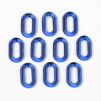 Transparent Acrylic Linking Rings, Quick Link Connectors, for Cable Chains Making, Unwelded, Oval, Blue, 27x16.5x4.5mm, Inner Diameter: 18x7.5mm(OACR-T024-02-J04)