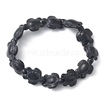 Synthetic Turquoise Tortoise Beaded Stretch Bracelet for Women, Black, Inner Diameter: 2 inch(5cm)(BJEW-WH0018-16A)