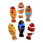 Printed Acrylic Pendants, Fish Charms, Mixed Color, 49x19.5x2.3mm, Hole: 1.2mm(MACR-F087-01A)