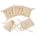 20Pcs Rectangle Polyester Imitation Burlap Packing Pouches Drawstring Bags, for Christmas, Wedding Party and DIY Craft Packing, Lemon Chiffon, 9x7cm(ABAG-TA0001-96A)