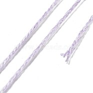 20M Polycotton Braided Cord, Flat, for DIY Jewelry Making, Lilac, 2x0.7mm, about 21.87 Yards(20m)/Roll(OCOR-G015-03A-10)