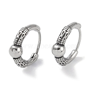 316 Surgical Stainless Steel Hoop Earrings, Ring, Antique Silver, 15x4.5mm(EJEW-P274-07AS)