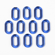Transparent Acrylic Linking Rings, Quick Link Connectors, for Cable Chains Making, Unwelded, Oval, Blue, 27x16.5x4.5mm, Inner Diameter: 18x7.5mm(OACR-T024-02-J04)