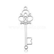 201 Stainless Steel Pendants, Laser Cut, Key, Stainless Steel Color, 34.5x12x1mm, Hole: 1.6mm(STAS-S105-LA729-1)