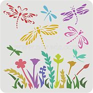 Large Plastic Reusable Drawing Painting Stencils Templates, for Painting on Scrapbook Fabric Tiles Floor Furniture Wood, Square, Flower Pattern, 300x300mm(DIY-WH0172-811)