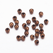 Round Spacer Beads, Cadmium Free & Nickel Free & Lead Free, Iron, Red Copper, about 2mm in diameter, hole: 0.8mm, about 668pcs/10g(X-E004-NFR)
