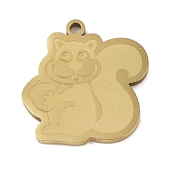 304 Stainless Steel Pendants, Squirrel Charm, Golden, 21.5x20x1.5mm, Hole: 1mm(STAS-C095-11G)