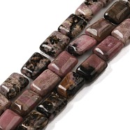 Natural Rhodonite Beads Strands, Rectangle, 8~9x6.5~7x4mm, Hole: 0.8mm, about 45pcs/strand, 15.16 inch(38.5cm)(G-G085-A16-01)