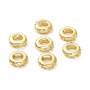 Rack Plating Brass European Beads, Large Hole Beads, Long-Lasting Plated, Cadmium Free & Lead Free, Hollow, Rondelle, Real 18K Gold Plated, 9x3mm, Hole: 5mm(KK-A182-02G)