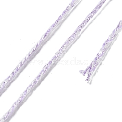20M Polycotton Braided Cord, Flat, for DIY Jewelry Making, Lilac, 2x0.7mm, about 21.87 Yards(20m)/Roll(OCOR-G015-03A-10)
