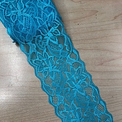 Elastic Lace Trim, Lace Ribbon For Sewing Decoration, Dodger Blue, 80mm(OCOR-WH0024-A04)