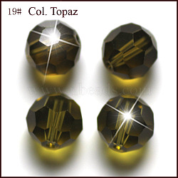 Imitation Austrian Crystal Beads, Grade AAA, K9 Glass, Faceted(32 Facets), Round, Olive, 8mm, Hole: 0.9~1.4mm(SWAR-F021-8mm-228)