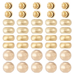 200Pcs 4 Styles Brass Spacer Beads, Mixed Shapes, Real 18K Gold Plated, 4mm, Hole: 1.2~1.6mm, 50pcs/style(KK-TA0009-05)
