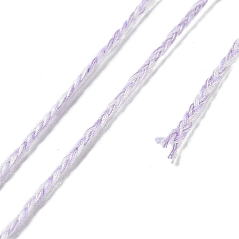 20M Polycotton Braided Cord, Flat, for DIY Jewelry Making, Lilac, 2x0.7mm, about 21.87 Yards(20m)/Roll