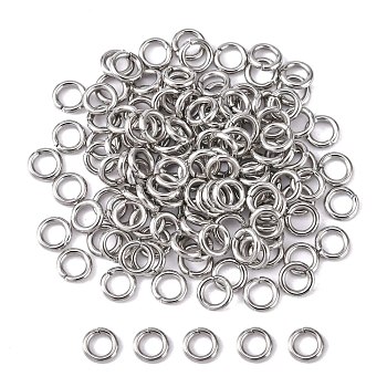 304 Stainless Steel Open Jump Rings, Stainless Steel Color, 18 Gauge, 5x1mm, Inner Diameter: 3mm, about 131pcs/10g