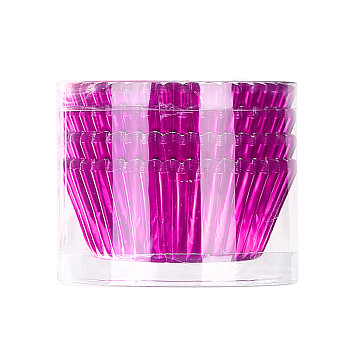 Cupcake Aluminum Foil Baking Cups, Greaseproof Muffin Liners Holders Baking Wrappers, Magenta, 65x30mm, about 100pcs/bag