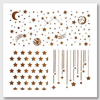 PET Hollow Out Drawing Painting Stencils, for DIY Scrapbook, Photo Album, Star Pattern, 300x300mm