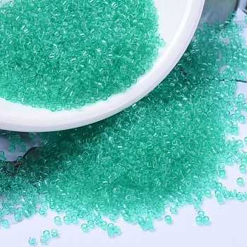 MIYUKI Delica Beads, Cylinder, Japanese Seed Beads, 11/0, (DB1304) Dyed Transparent Dark Mint Green, 1.3x1.6mm, Hole: 0.8mm, about 20000pcs/bag, 100g/bag