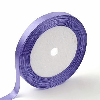 Single Face Satin Ribbon, Polyester Ribbon, Medium Slate Blue, 1/4 inch(6mm), about 25yards/roll(22.86m/roll), 10rolls/group, 250yards/group(228.6m/group)