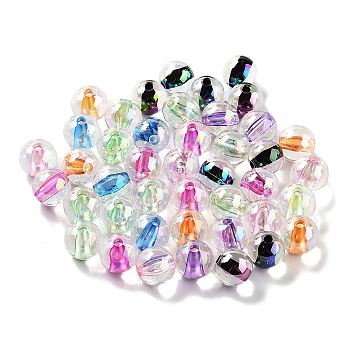 Transparent Acrylic Beads, Bead in Bead, Round, Mixed Color, 10mm, Hole: 2mm