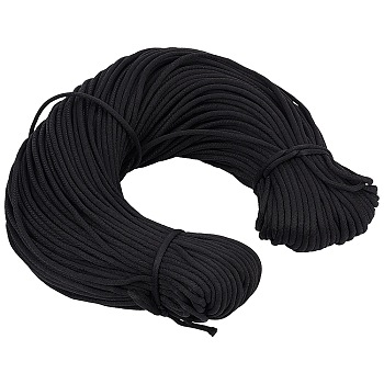Polyester Cords, Soft Drawstring Replacement Rope, for Sweatpants Shorts Pants Jackets Coats, Black, 3mm