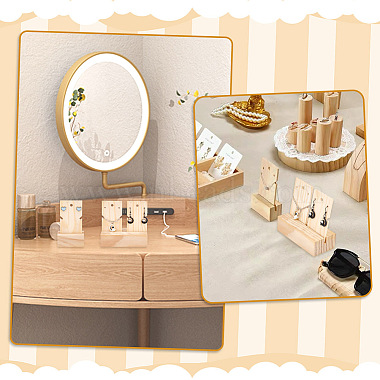 Elite 2 Sets 2 Style Rectangle Wooden Earring Card Display Stands(EDIS-PH0001-41)-6