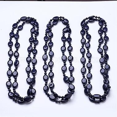Synthetic Blue Goldstone Multi-strand Necklaces(NJEW-G921-02)-3