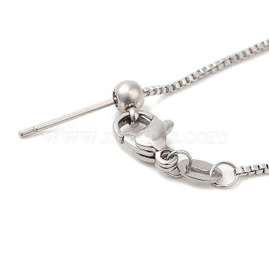 Non-Tarnish 304 Stainless Steel Box Chain Necklace for Women(NJEW-G104-05P)-3