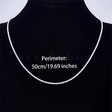 925 Sterling Silver Thin Dainty Link Chain Necklace for Women Men(JN1096A-03)-2