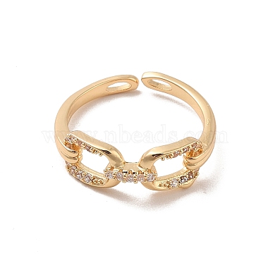 anillos abiertos de circonita cúbica con micro pavé de latón(RJEW-R146-07A-KCG)-3