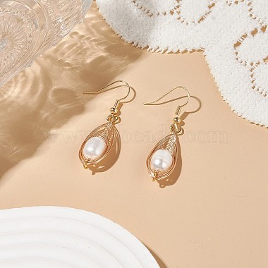 Natural Pearl Teardrop Dangle Earrings(EJEW-JE05091-02)-4