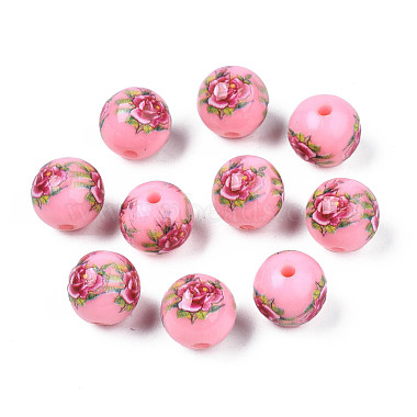 Pink Round Acrylic Beads