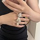 anillo de puño abierto de concha para mujer(RJEW-Z047-01P-02)-1