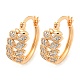 boucles d'oreilles créoles en laiton zircon cubique micro pavé(EJEW-A107-05A-KCG)-1