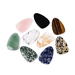 Natural & Synthetic Mixed Stone Pendants, Teardrop Charms, Faceted, 32~33x20~21x3.5~4mm, Hole: 1.6~1.8mm(G-Q601-38)