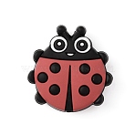 Silicone Beads, Ladybug, Indian Red, 31x30.5x9mm, Hole: 2.5mm(SIL-WH0001-27B)