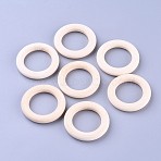 Unfinished Wood Linking Rings, Macrame Wooden Rings, Annular, Khaki, 40x8mm, Hole: 25.5mm(X-WOOD-F002-01-40mm)