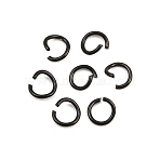 304 Stainless Steel Open Jump Rings, Ion Plating(IP), Black, 4x0.6mm, Inner Diameter: 2.8mm, 22 Gauge(STAS-M235-02A-EB)