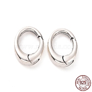 925 Sterling Silver Spring Gate Rings, Oval, Antique Silver, 12.5x9.5x3mm, Inner Diameter: 8x6mm(STER-D036-13AS-01)
