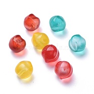 Transparent Glass Beads, Half Drilled, Dyed & Heated, Peach, Mixed Color, 11.5x11.5x11mm, Hole: 1mm(GLAA-M040-B)