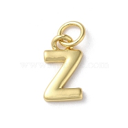 Rack Plating Brass Pendants, Cadmium Free & Lead Free, Long-Lasting Plated, Real 18K Gold Plated, Letter Z, 11.5x6.5x1.5mm, Hole: 3.2mm(KK-P245-06G-Z)