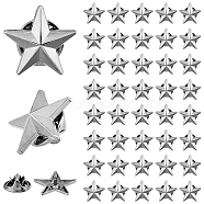 24Pcs Alloy Star Lapel Pin Brooches, Badges for Backpack Clothes, Gunmetal, 17x18x4mm(JEWB-FH0001-37B)