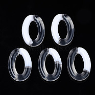 Two Tone Opaque Acrylic Linking Rings, Quick Link Connectors, for Jewelry Curb Chains Making, Oval Ring, White, 29.5x19.5x5mm, Inner Diameter: 18x8mm(OACR-S038-035A)