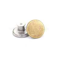 Alloy Button Pins for Jeans, Nautical Buttons, Garment Accessories, Round, Antique Bronze, 17mm(PURS-PW0009-01D-01AB)