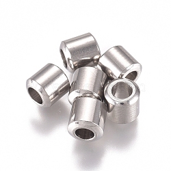 Tarnish Resistant 201 Stainless Steel Beads, Column, Stainless Steel Color, 5x5mm, Hole: 2.5mm(STAS-G225-36P-01)