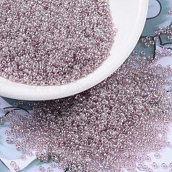 MIYUKI Round Rocailles Beads, Japanese Seed Beads, 11/0, (RR168) Transparent Smoky Amethyst Luster, 11/0, 2x1.3mm, Hole: 0.8mm, about 1111pcs/10g(X-SEED-G007-RR0168)