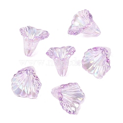 Transparent Acrylic Bead Caps, AB Color, Flower, Plum, 12x11x9mm, Hole: 1.2mm(OACR-G054-03K)